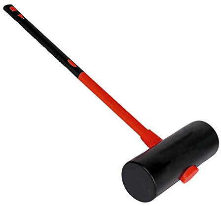Heavy Duty 6Kg Rubber Paving Maul with Fibreglass Shaft and Soft Grip Rubber Handle