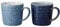 Denby - Studio Blue 2 Piece Ridged Mug Set - Dishwasher, Microwave Safe Crockery 400ml, 13cm - Ceramic Stoneware Tableware - Chip & Crack Resistant Coffee and Tea Mugs