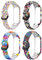 4 pulseras compatibles con Samsung Galaxy Fit 2 pulseras de repuesto para Samsung Galaxy Fit 2 Fitness Tracker de silicona suave multicolor estampado banda con hebilla de metal accesorios (4-B color)