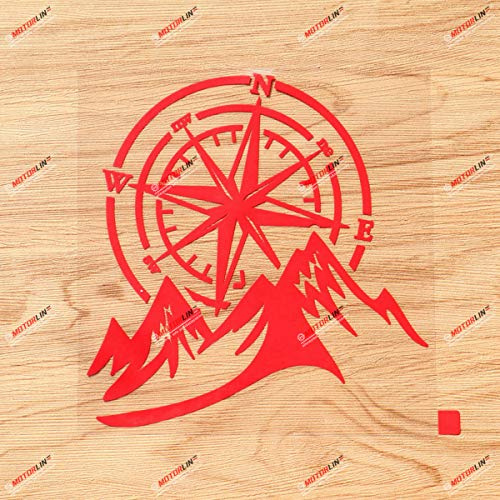 4X4 Off Road Kompass Berg Aufkleber Sticker Auto LKW Vinyl - Rot 15,2 cm - passend für Chevy Jeep Ford Subaru 01281B