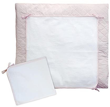 Hansekind Wickeltischauflagenbezug mit Nässeschutz, rosa karo,75x85 cm