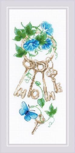 Riolis Kreuzstich Set Schlüssel von Zu Hause, Zählmuster, 13x30cm