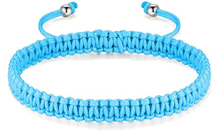 JENDEAR SHINE Bracciale in Corda Intrecciata da Donna Uomo, Ragazza Ragazzo Compleanno Amicizia Regali Gioielli Fatti a Mano, Rosso, Nero, Portafortuna