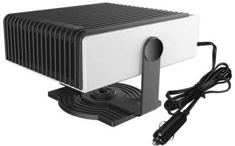TOTMOX 12V 150W Riscaldamento auto portatile 2 in 1 Riscaldamento rapido e ventilatore di raffreddamento Sbrinatore per parabrezza con maniglia e accendisigari