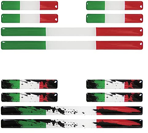 BIKE-label Adesivi 3D bandiera Italia 12 pezzi adesivi auto moto X300123VA