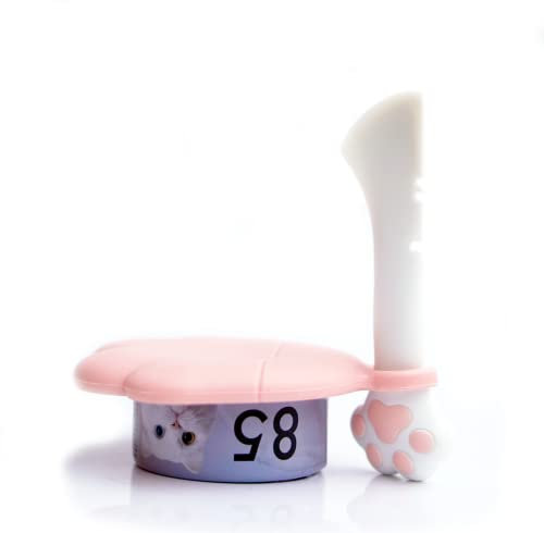 Meow&Woof Deckel und Löffel für Katzenfutter, BPA-freie Silikonhülle für Tiernassfutter, wiederverwendbare Topper für 75g 80g 200g 400g Dosen Kühlschrank Frischwaschmaschine (Rosa)