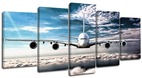 Airliner Airbus A380 Poster, dekoratives Gemälde, Leinwand, Wandkunst, Wohnzimmer, Poster, Schlafzimmer, Malerei, 101,6 cm (B) x 50,8 cm (H)