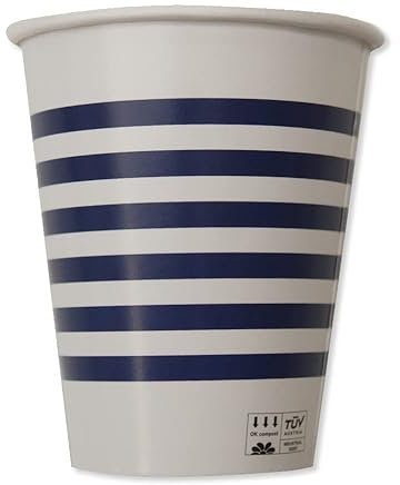 EX.TRA. Gobelets en Papier Compostables Bleu Marine 250 cc 8 Pièces