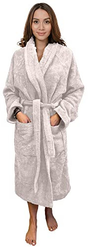 Lisola Accappatoio, Accappatoio Uomo e Donna, per Hotel e Luxury SPA, in Spugna di Cotone, Senza Cappuccio, Tinta Unita, Taglia M, Colore Rosa Incenso. Modello: Perla