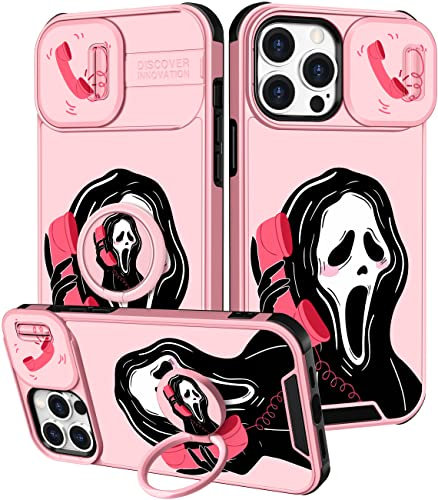 Qerrassa for iPhone 14 Pro Max Case Cute Cartoon 14 ProMax Case for Women Girly Boys Kids Kawaii Funny Cool Case with Camera Cover & Ring Holder for Apple iPhone 14 Pro Max 6.7, Phone Skull