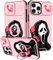 Qerrassa for iPhone 14 Pro Max Case Cute Cartoon 14 ProMax Case for Women Girly Boys Kids Kawaii Funny Cool Case with Camera Cover & Ring Holder for Apple iPhone 14 Pro Max 6.7, Phone Skull