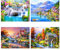 SupLetsico Diamond Painting, 4 Stück 5D Diamant Painting Bilder, Landschaft Diamant Malerei für Erwachsene Full Drill DIY Kristall Set, für House Wall Dekoration(40x30cm)