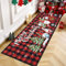 Enyhom Weihnachtsläufer Teppich, 60 x 180 cm Hochwertig rutschfest Läufer Flur Weihnachtsmann Willkommen Fußmatten Waschbare Winter Teppichmatte für Eingangs Wohnzimmer Schlafzimmer