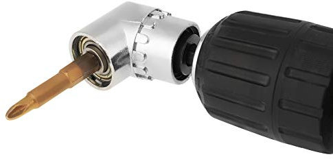 105 Winkelschrauber Vorsatz Adapter, Winkelbohraufsatz Vorsatz Adapter mit Rechtwinklig Bohrer, Sechskant 1/4 Zoll, Verlängerungsschraubendreher 6x3,2cm, Einstellbarer Schraubendreherhalter-Adapter