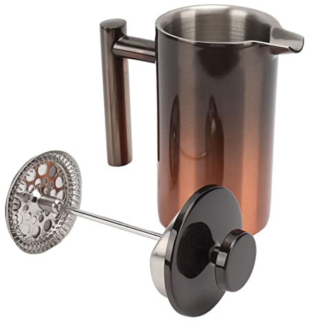 Tissting Cafetière à Piston, 350 Ml/800 ML en Acier Inoxydable 304, French Presse Cafetière à Double Paroi avec Filtre, Cafetière à Piston pour Bureau, Café, Camping, Maison(800ML)