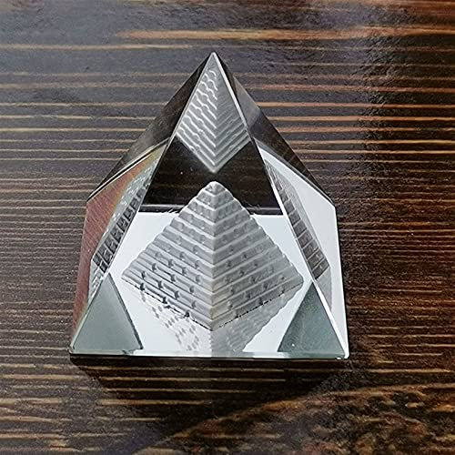 AxBALL Kristallhöhle Ägypten Pyramide Figur Glas Briefbeschwerer Fengshui Ornamente Kunsthandwerk Heimbüro Dekoration Souvenir Geschenke (Farbe: Transparent, Größe: 6 cm) (Color : Transparent, Size