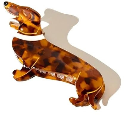 Nordstral Haarklammer Hund Dackel - Haarklammer groß in 8,8 x 4,8 cm, Haarspangen Damen und Haarspangen Mädchen