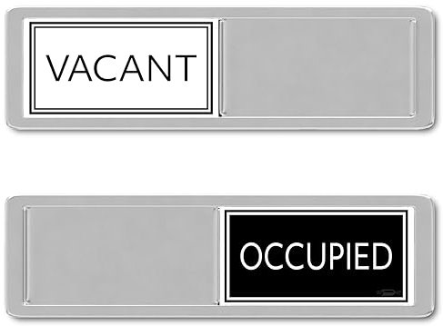 Black & White Vacant Occupied Office Sign, Vacant Occupied Sign for Bathroom Door, Privacy Signs for Home & Office Restroom, Available or In Use Signs, Restaurant or Business Bathroom Status, 7x2