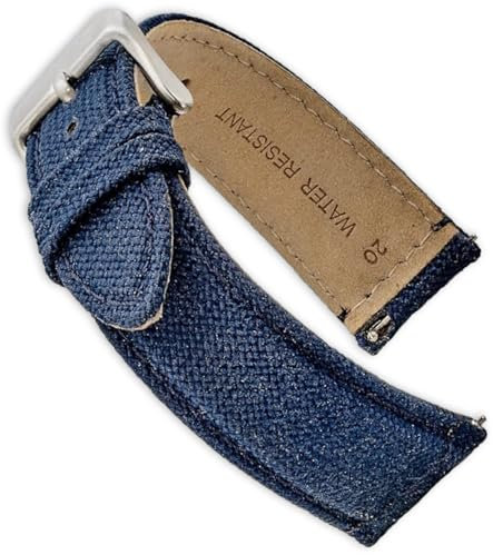 Alpine Cordura Fabric 22mm Watch Band - Quick Release Replacement Straps - Water Resistant Back Lining Leather Straps- Watch Bands for Women & Men - Compatible with Regular & Smart Watch Bands(Navy)