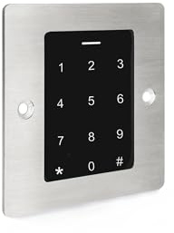 Gelikom BP3 RFID & PIN Unterputz Türschloss (1 Relais + Wiegand) (Codeschloss + Netzteil + 5 RFID KeyFobs + Unterputz-Dose)
