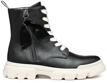 Geox J Junette Girl G, Stivaletto, Black/Milk, 31 EU