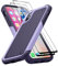 Jeylly for iPhone Xs Case, iPhone X Cover with Screen Protector, Anti Fingerprint Anti-Scratch Hard Back with Silicone Slim Thin Hybrid Protective Phone Case for iPhone Xs/X, Light Purple/Blue
