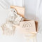 wunderwunsch® - Personalisierte Erinnerungsbox Baby mit Spezial-Druck - Baby Erinnerungsbox - Erinnerungskiste aus Holz - Geschenk zur Geburt (beige, M | Klappdeckel)