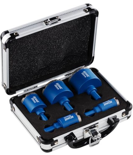 5 Piece Set 20/25/35/45/50mm Diamond Hole Saw Set With Tri Shank For Porcelain Tiles Ceramic Slate Stone Granite Marble Glass. Diamond Core Holesaw/Hole Cutter Set