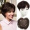 PORSMEER haarteile für dünnes haar topper, Kurze Pixie Cut Haarteile Synthetische Pixie Topper für Damen/Herren Clip In Wiglet mit Pony Haarvolumen hinzufügen,haarverlängerung,Dunkelbraun