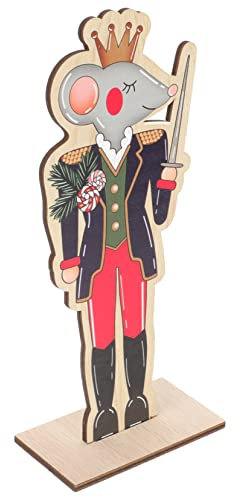 Ciieeo Traditional Nutcracker Christmas Women Wooden Mouse King Nutcracker Statue Christmas Decorations