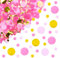 ParPix 50g Konfetti Geburtstag Deko, 2.5cm Runde Bunt Streudeko, Konfetti Glitzer mit 4 Verschiedenen Farben,Confetti Geburtstag Hochzeit Tischdeko, Konfetti für Valentinstag, Ballondekoration(Rosa）
