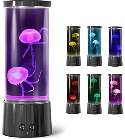 FBSPORT Quallen Lampe Lavalampe 17 Farben 4 Lichtmodi Jellyfish Lamp Fantasy LED Quallen Aquarium Lampe Runde Geschenke für Kinder Erwachsene Dekoration für Zuhause Büro