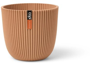 Capi Europe - Blumentopf Kugel Groove 'Made with' Peachy Fuzz - 25x23 - Blumentöpfe für drinnen und draußen - Hergestellt aus recycelten Materialien