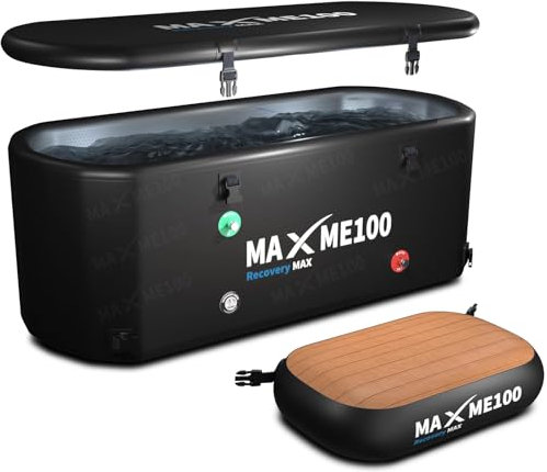 MAXME100 Cold Plunge Tub, Ice Bath Tub, Withstands 280.3 kg, High Strength XXXL Cold Plunge With Non-Slip Step, Portable Inflatable, Gift