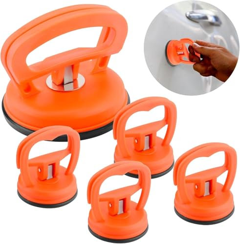 Fleymu Ventosa per Carrozzeria Auto, 5 Pezzi Potenti Kit di Rimozione Ammaccature per Auto, Ventose per Vetro, Tirabolli per Carrozzeria, per Riparazione Ammaccature Auto, Vetro, Schermo Spostamento