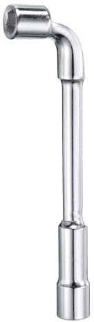 sourcing map L Shaped Angled Hex Socket Wrench 9mm High Carbon Steel Double Ended Metric 6 Point Tubular Socket Spanner for General Repairing, Pipeline, Bicycle Car Maintenance