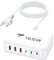 Chargeur Rapide USB C 165W 6Port Prise USB C Multiple GaN PD+QC 3.1A Adaptateur Secteur USBC Chargeur pour iPhone 15 16 14 13 12 11/iPad/MacBook Pro Air/Samsung Galaxy/Tablets/Laptops/Dell/Microsoft