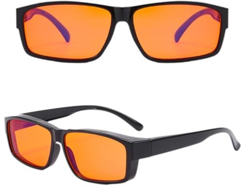 CutitiUU 98% Blaulicht-blockierende Brille,TR90 Anti-Blaulicht Anti-Ermüdungsbrille,Anti Blaulicht Lesebrille Blaues Licht Blockierung,Amber getönte Gaming-Brille für besseren Schlaf (Orange)
