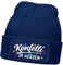 MoonWorks® Damen Beanie mit Patch Strickmütze mit Spruch Fasching Karneval Party Konfetti im Herzen Damenmütze Dunkelblau Unisize