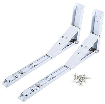 2 Stück Klapp regal halterungen, Stahl zusammen klappbare Regal halterung Heavy Duty Metall zusammen klappbare Regal halterung für Bank Tisch regal Scharnier Wand montage