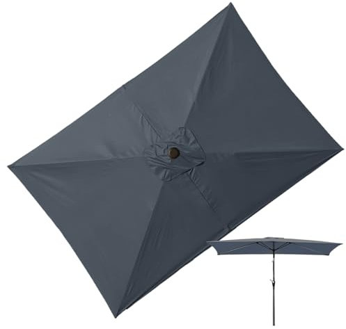 Lunaobrik Lona de repuesto para sombrilla | Sombrilla rectangular de 2 x 3 metros con soporte lateral – Protección UV lona resistente para jardín, piscina y mercado