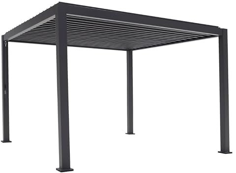 Green Spirit Lamellendach Pergola Mirador Classic 3x4 - Anthrazit, Aluminium, 300x400x250 cm - Lamellen Pavillon, Garten Terrassen Überdachung