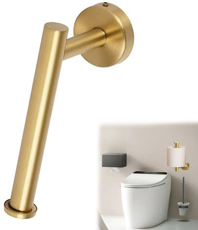 1Pcs Brushed Brass Toilet Roll Holder Wall Screw Mounted Toilet Paper Holder Gold Toilet Tissue Holder for Bathroom Kitchen Washroom Simple Stainless Steel Toilet Roll Holder Brass