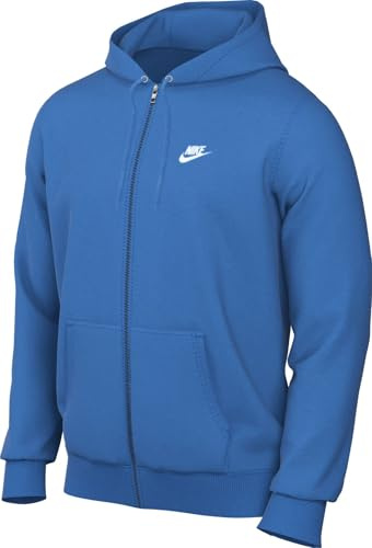 Nike Club French-Terry-Hoodie Mit Durchgehendem Reißverschluss Für Herren, Light Photo Blue/Light Photo Blue/Weiß, FN3884-435, M
