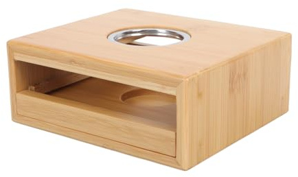 Teekannenwärmer mit Schublade Teewärmer für Zuhause, Bambus | Teezubehör mit Gelber Oberfläche, Einfache Heizhalterung, für Büro und Dessertladen, 1 Stück