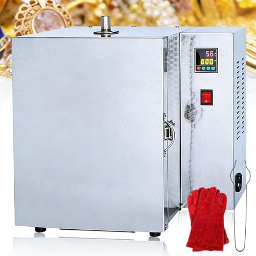 twostronking Forno di Fusione Elettrico, 1500 W Forno Ceramica, con Controllo della Temperatura a Segmenti, Riscaldamento su Quattro Lati, Temperatura Massima 800℃, Ideale per Gioiellieri, Artigiani