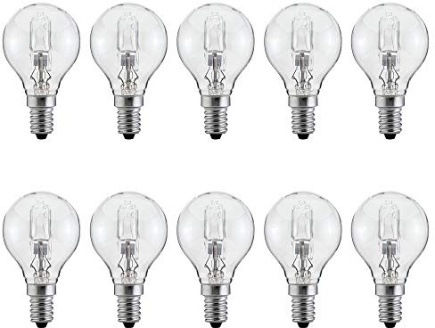 NCC-Licht 10 x Eco Leuchtmittel E14 Tropfen 42W warmweißes Licht, stufenlos dimmbar, Ersatz für Glühlampe 60W