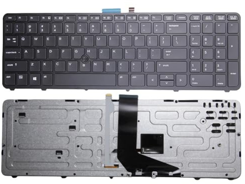 YUNHUOZ Englische Laptop-Tastatur für HP für ZBOOK 15 G1 G2 17(with Backlit Pointer)