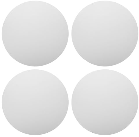 Angoily Lot de 4 Toiles Rondes Blanches en Toile de Coton pour Peinture à L'huile, Format 40 Cm, pour Apprentissage et Usage en Atelier Artistique