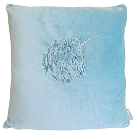 PAD Einhorn Nicki-Kissen 40 cm x 40 cm inkl. Füllung Smooth aq Stickmotiv Einhornkissen